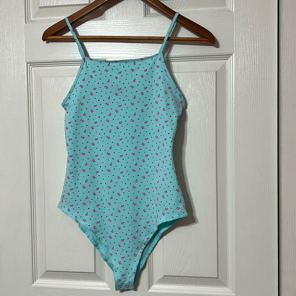 WILD FABLE Women’s Blue/Pink Floral Sleeveless Bodysuit Adjustable Straps NWT S